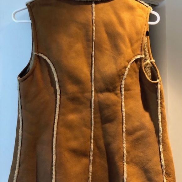 Genuine Shearling Vest - Tan - Picture 2 of 4